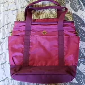 ROXY Pink Travel Plus Beach School Casual Computer Arm Bag Tote